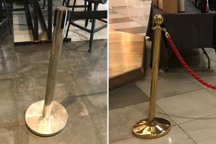 Leaning Barrier Poles